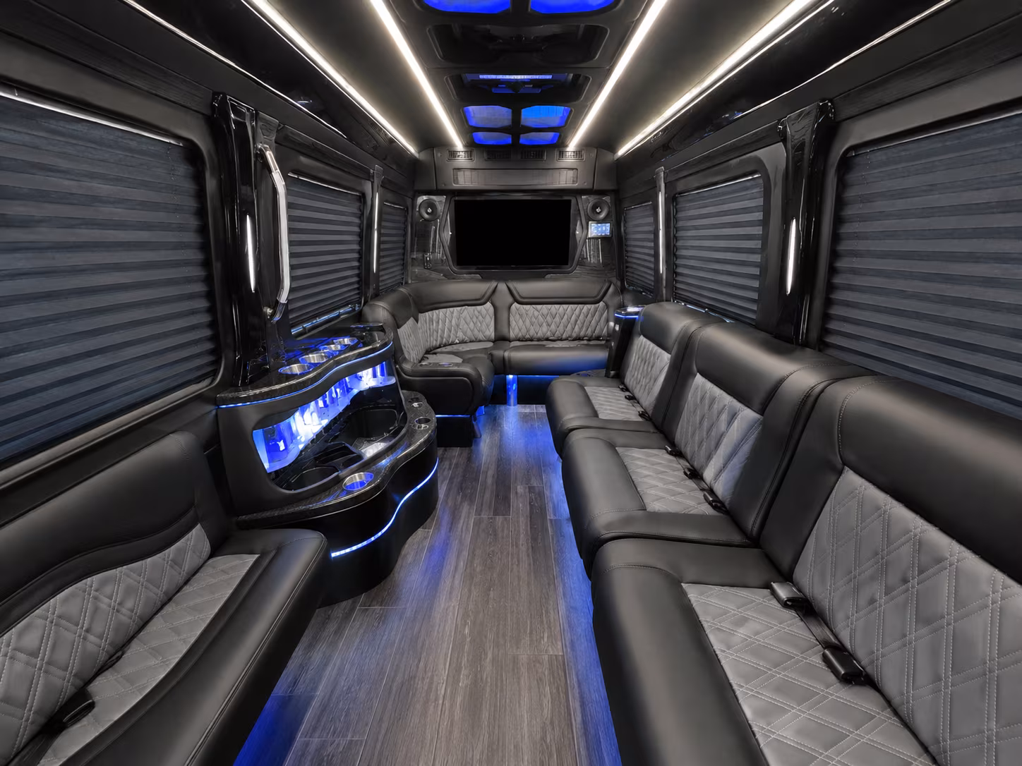 hollywood 40 passenger party bus interior
