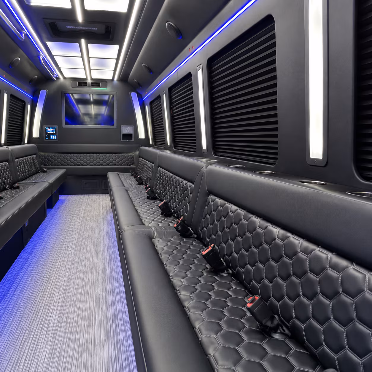 hollywood party bus rental interior